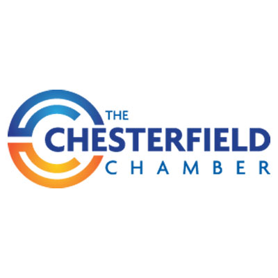 chesterfield chamber of commerce logo orange and blue logo